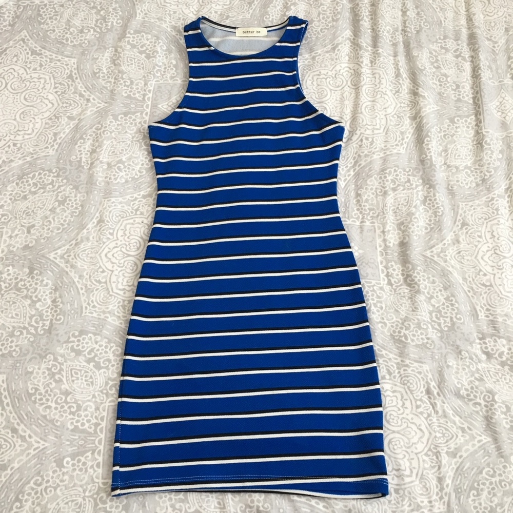 ASOS Blue striped bodycon minidress